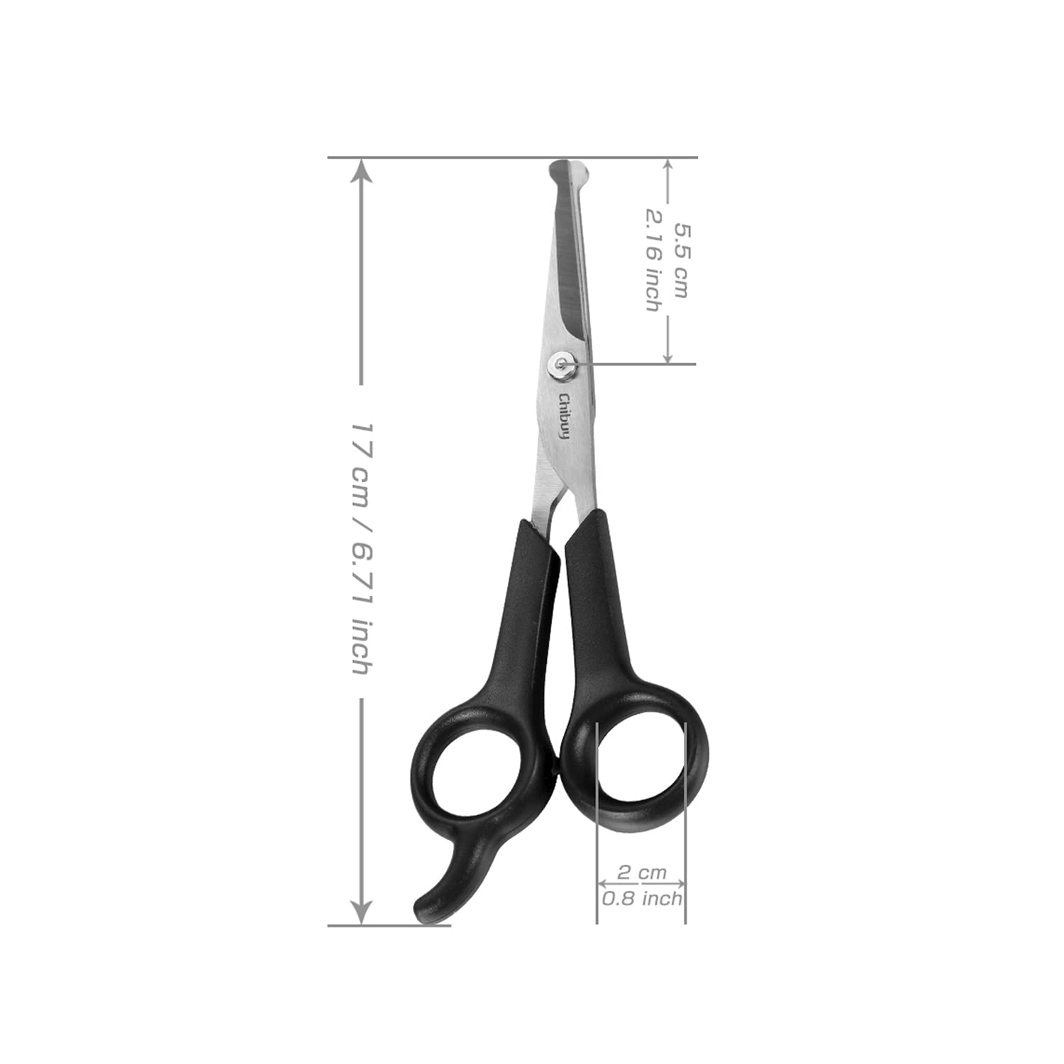Chibuy Professional Pet Grooming Scissors With Round Tip Stainless Steel Dog Eye Cutter For Dogs And Cats, Professional Grooming