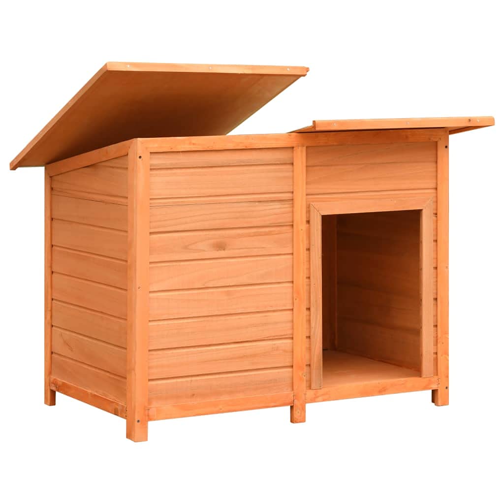 vidaXL Sturdy Dog Cage with Roof - Solid Pine & Fir Wood Material in Brown and Green - Weather-Resistant Outdoor Kennel for Dogs - Rustic Charm and Easy Assembly, 47.2" x 30.3" x 33.9"