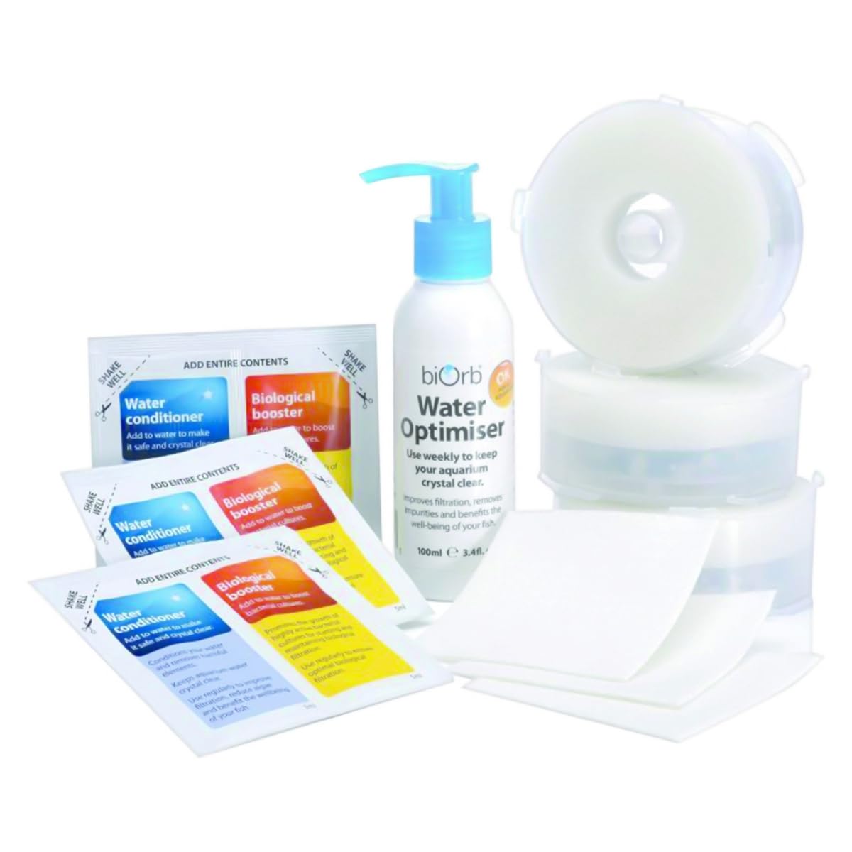 Biorb Service Kit X3 Plus Water Optimizer With 3 Service Kits, 3 Cleaning Pads, And Water Optimizer