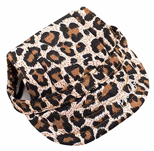 Pet Life ® Cheetah Patterned Dog Hat With Uv Coverage Protection - Provides More Shade Than A Dog Banadana - Features Ear Holes And Adjustable Jaw-Strings For Quick Slip-On Access