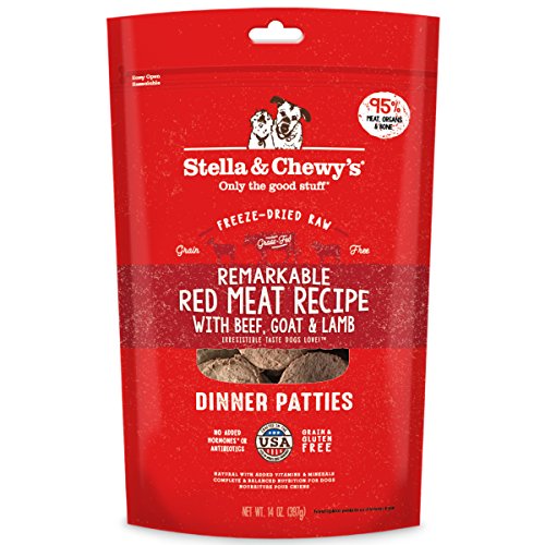 Stella & Chewys Freeze-Dried Raw Remarkable Red Meat (Beef, Goat & Lamb) Recipe Dinner Patties, 14 Oz. Bag