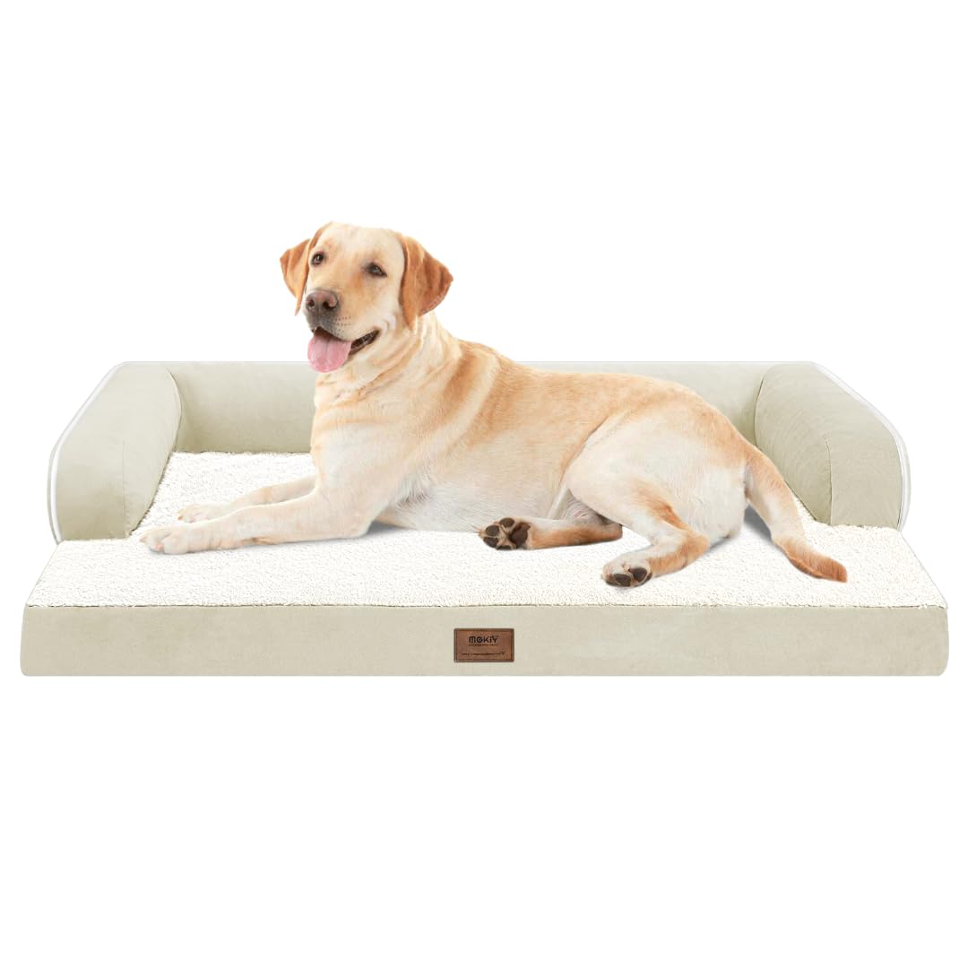 Large Dog Bed Orthopedic Washable - Xxl Large Big Dogs - Waterproof With Removable Cover - Memory Foam - Beds Bolster Pet - Dog Couch Sofa Bed - Dark Green Dog Bed