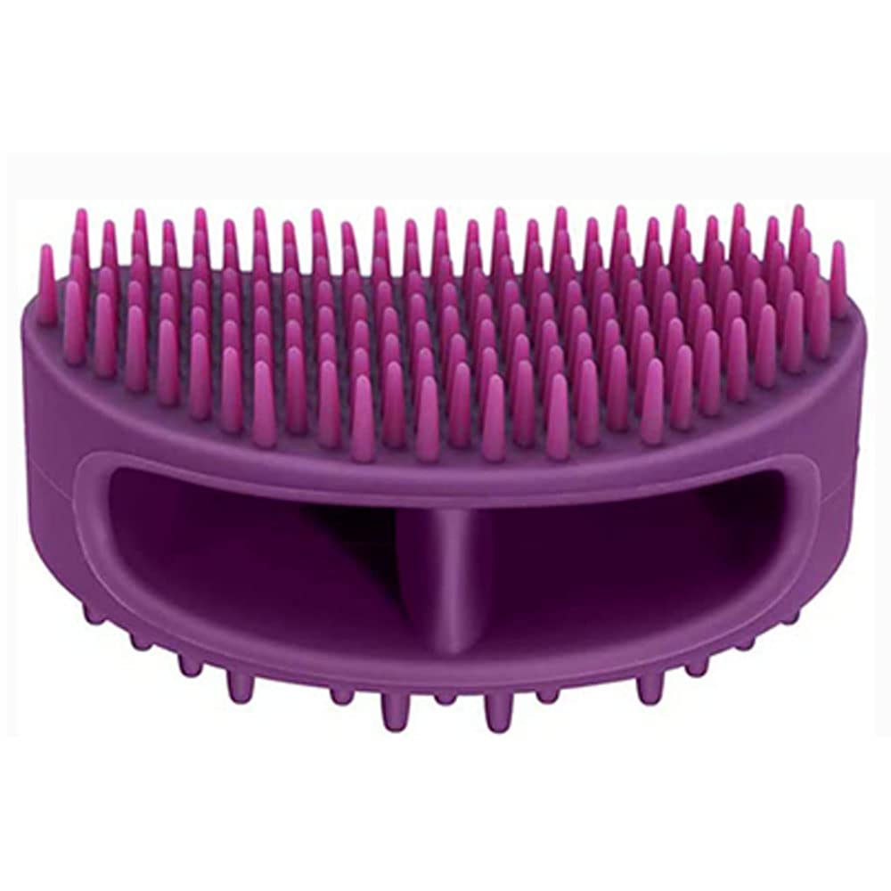 Dog Brush & Cat Brush, Soft Silicone Dog & Cat Grooming Brush, Pet Bath & Massage Brush For Cats And Dogs With Short Or Long Hair, Cat Slicker Shedding Hair Brush Purple