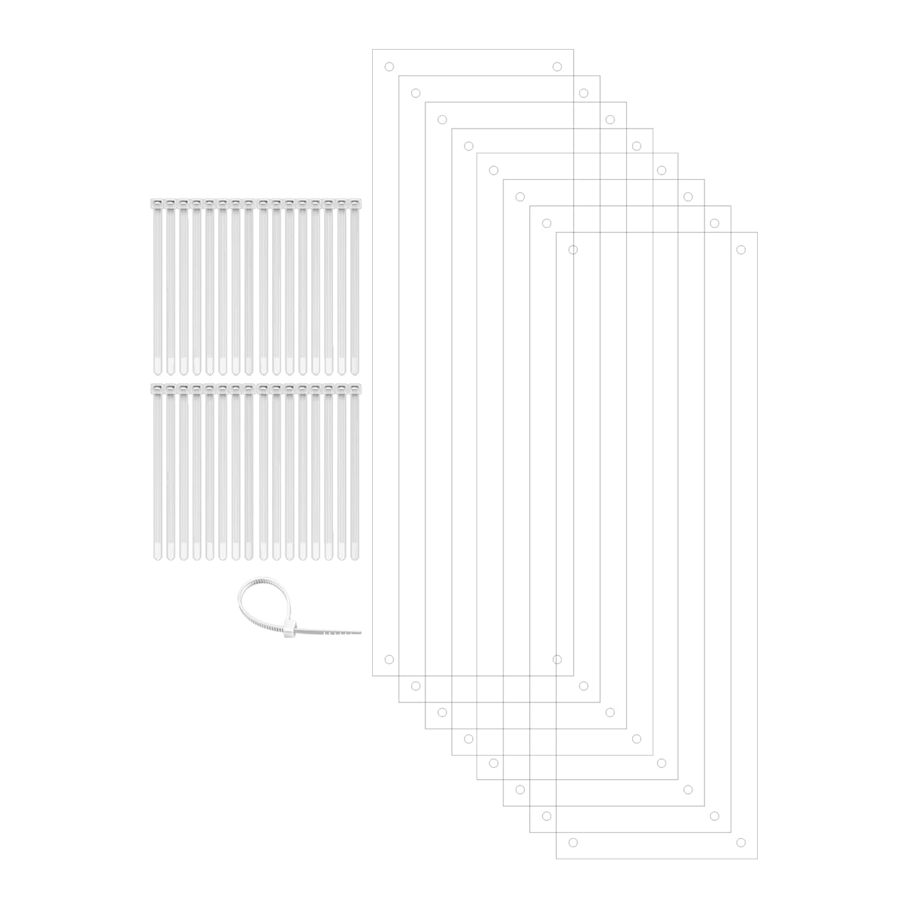 8 Pack Pet Cage Liner 14 x 4.5 with Holes and Zip Ties Urine Guard Flexible Clear Sheet Habitat Siding No Mess Tiles Protection 