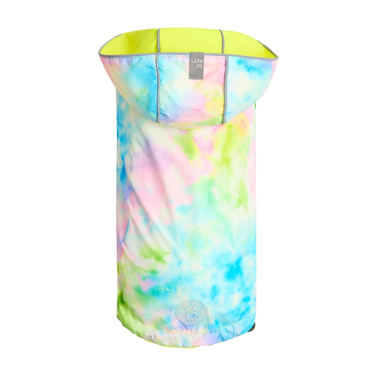 Gf Pet Reversible Raincoat - Neon Yellow With Tie Dye - Xl