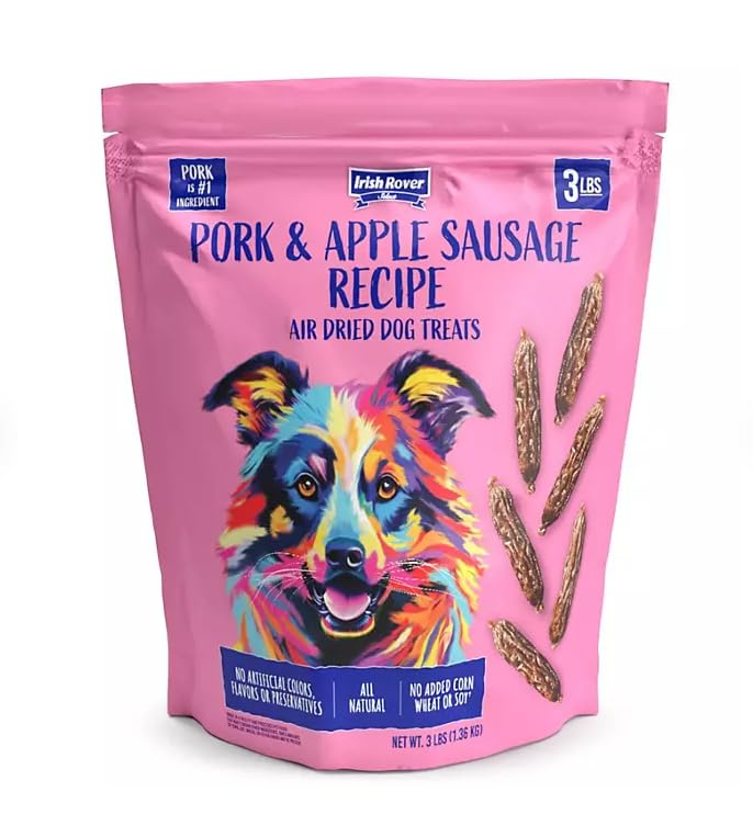 Generic Irish Rover Pork and Apple Sausage Air Dried Dog Treats, 48 oz, 3 Pound (Pack of 1)