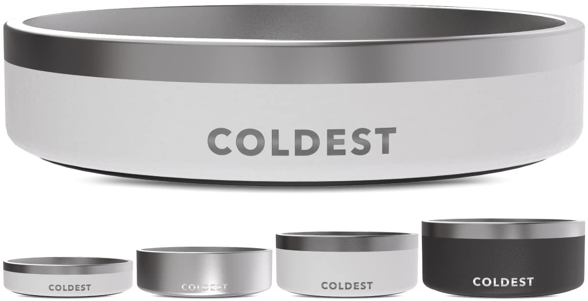 Coldest Dog Bowl - Anti Rust Metal & Non Slip Dog Bowls Large, Spill Proof Heavy Duty 3 Layers Insulated Dog Bowl - Food and Wat