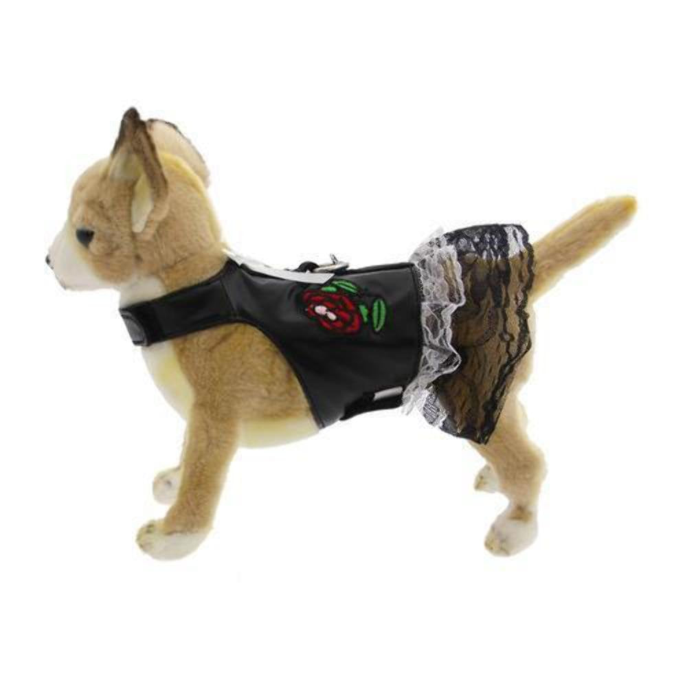 Doggles Biker Dress Dog Harness, Black, Teacup