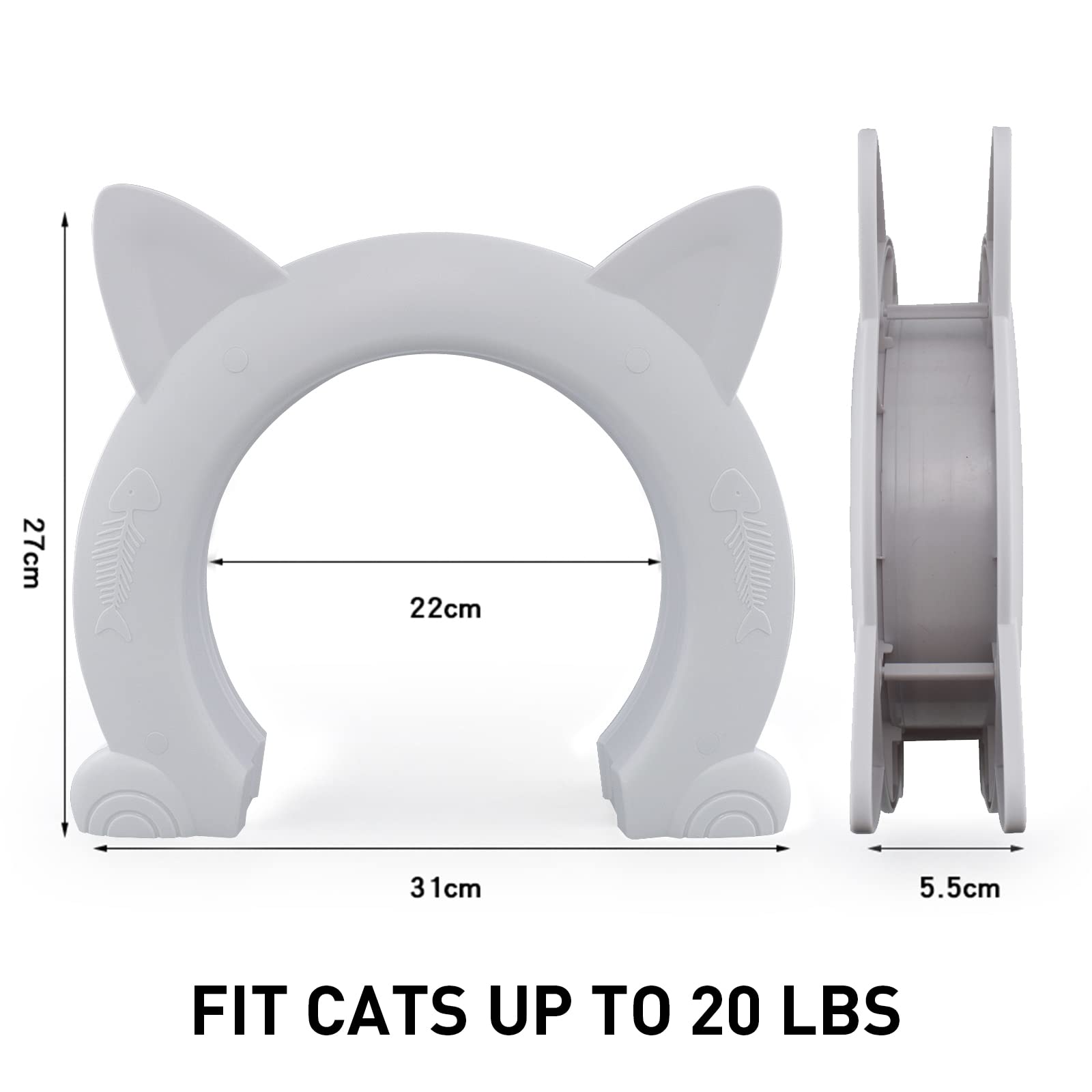 Cat Door,Wulikeke Interior Cat Door Pet Door for Cats Indoor Cat Door Fit Cats up to 25 lbs,with Screws Interior/Install Easily/