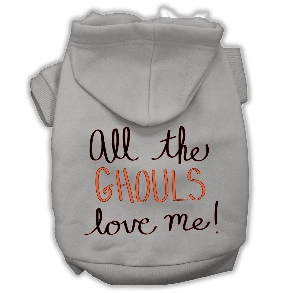 Halloween Pet, Dog & Cat Hoodie Screen Printed, 'All The Ghouls Love Me' Baby Blue 3Xl (25-35 Lbs.)