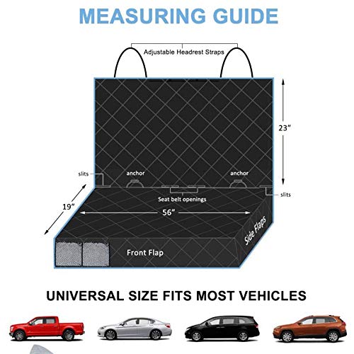 Bark Lover Dog Car Seat Cover For Back Seat Waterproof Backseat Protector, Nonslip Rear Seat Cover For Kids,Universal Size Fits Cars Trucks Suvs (Beige)