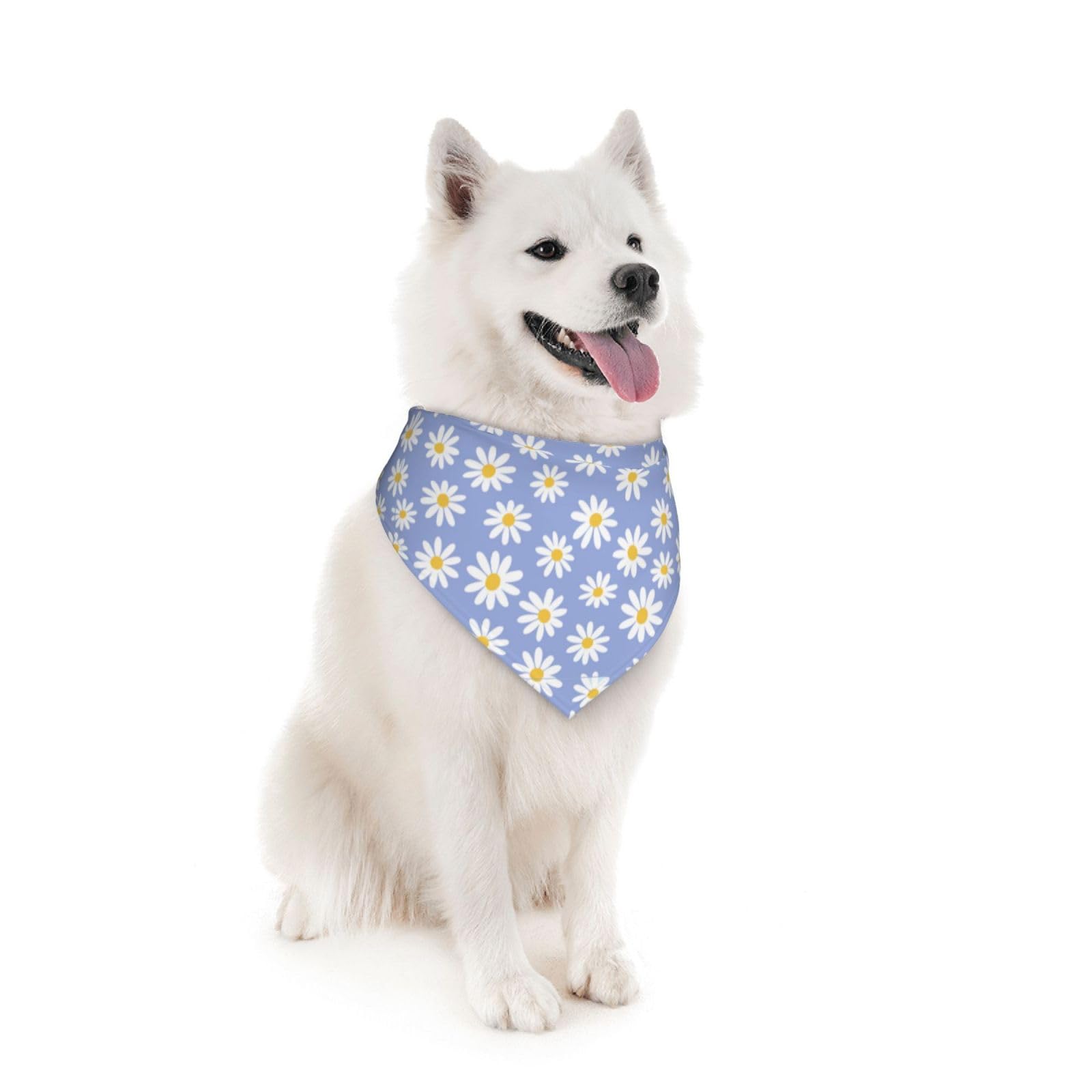 Daisy Flower Floral Purple Dog Bandana Scarf Triangle Bibs Pet Accessories Cat Kerchief