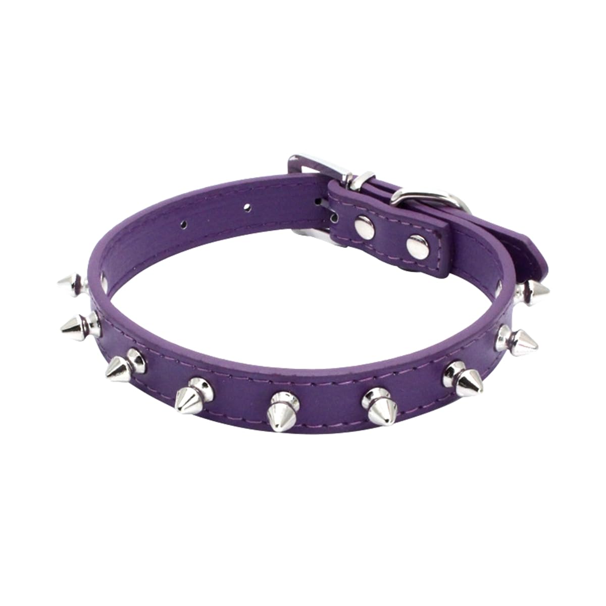 Haoyueer Spiked Dog Collar For Small Dogs, Mushrooms Rivet Soft Pu Leather Spike Stud Studded Cat Collar Adjustable For Mini Tin