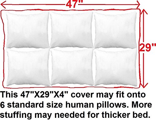 Dogbed4Less Diy Durable Blue Denim Pet Bed External Duvet Cover And Waterproof Internal Case For 47'X29'X4' Extra Large Dog B