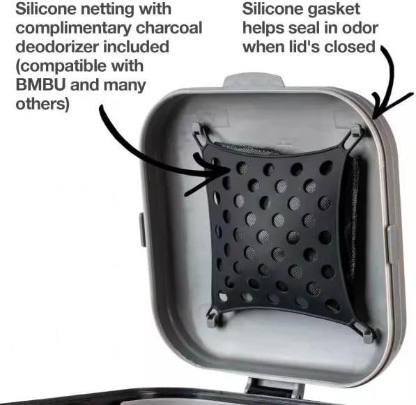 Petfusion Outdoor Pet Waste Disposal, Innovative Dog Poop Trash Can With Locking Handle, With Deodorizer, Built-In Poop Bag Holder, 5 Bags Included.