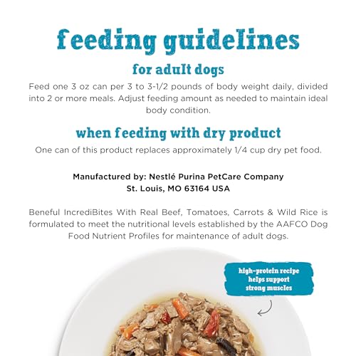 Purina Beneful Small Breed Wet Dog Food With Gravy, IncrediBites with Real Beef - (8 Packs of 3) 3 oz. Cans