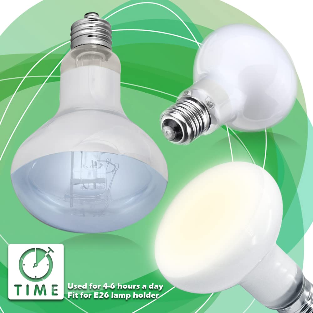 Mclanzoo 2 Pack 100W Uva Reptile Heat Lamp Bulb/Light Basking Spot Heat Lamp For Lizard,Tortoise,Bearded Dragon, Hedgehogs Reptiles & Amphibians With Stick-On Digital Temperature Thermometer