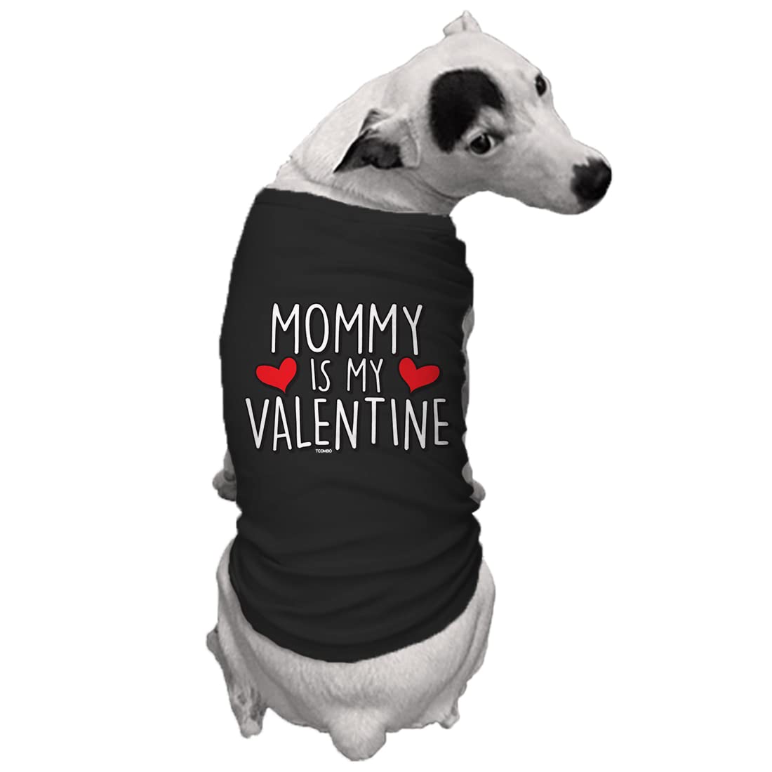 Tcombo Mommy Is My Valentine Dog Shirt (Black, X-Large)