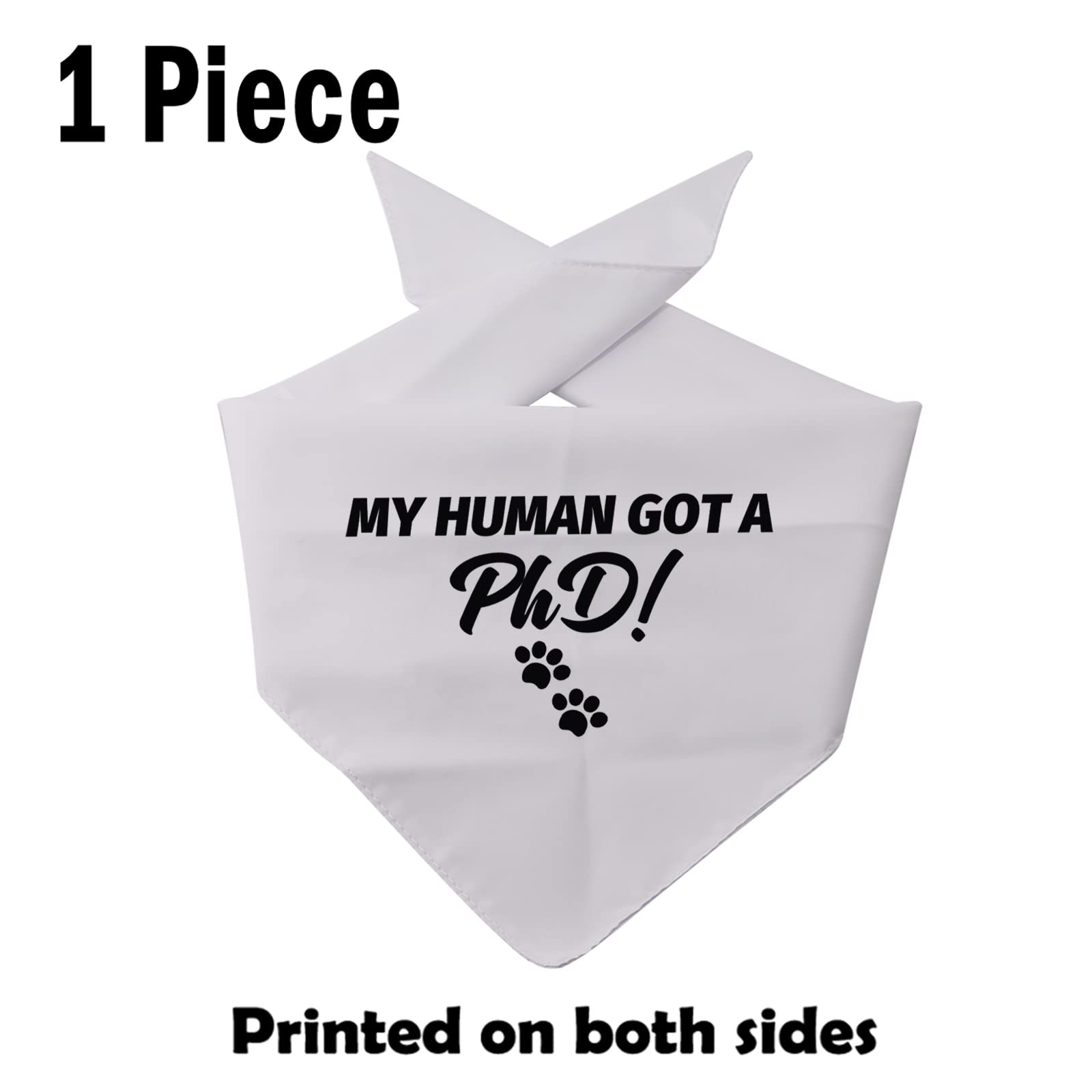 Pwhaoo 1 Piece My Human Got A Phd Dog Bandana Graduation Dog Bandana Phd Graduation Bandana (Got A Phd D)