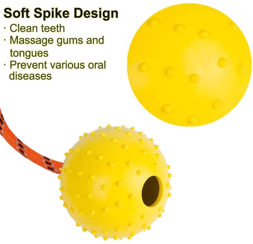 Nevperish 2 Pack Dog Ball, K9 Ball On Rope For Reward, Fetch, Play (6Cm)