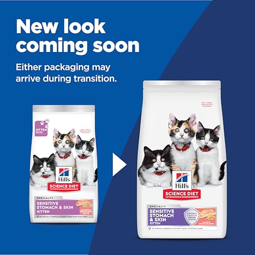 Hills Science Diet Sensitive Stomach & Skin, Kitten, Stomach & Skin Sensitivity Support, Dry Cat Food, Salmon & Brown Rice, 6 l