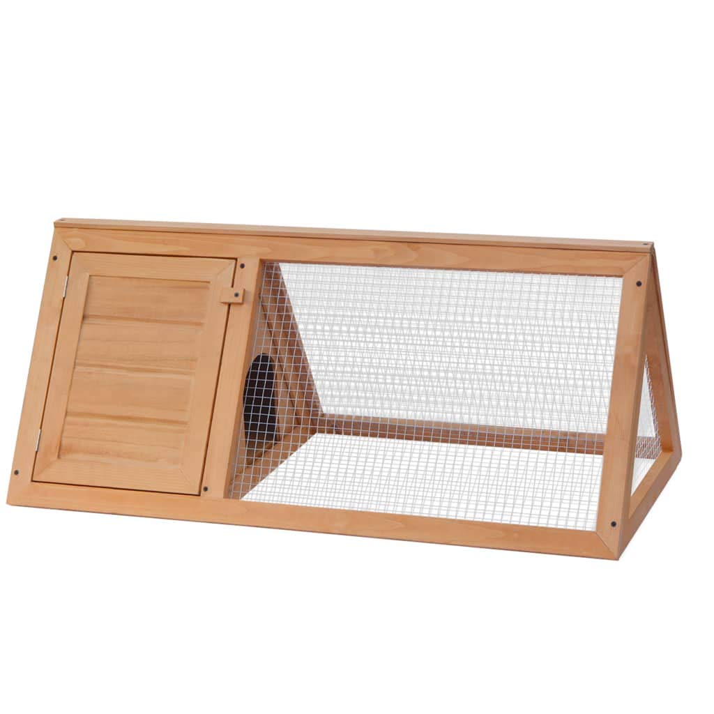vidaXL Deluxe Wood Animal Cage - Premium Quality Wooden Rabbit Hutch with Iron Wire Grid, Easy-Access Feeding Door and Weather Resistant Paint Finish