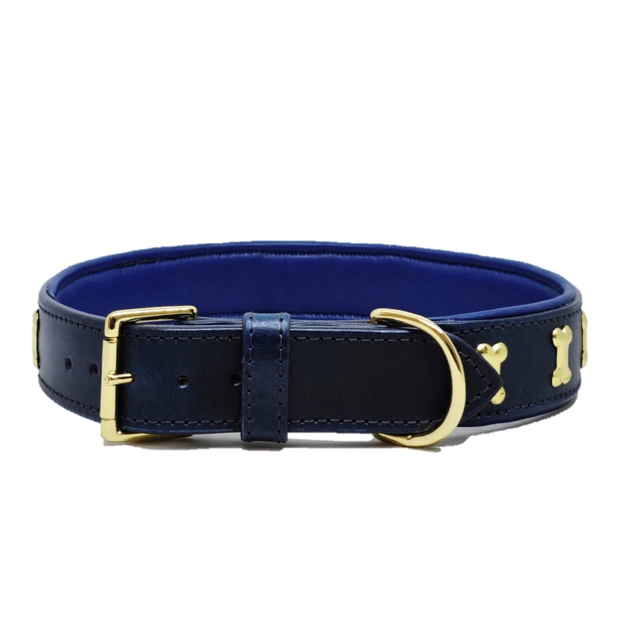 Ziizo Premium Genuine Leather Luxury Dog Collar -Walking Running Training Purposes - Durable Strong Adjustable Male Female Dogs