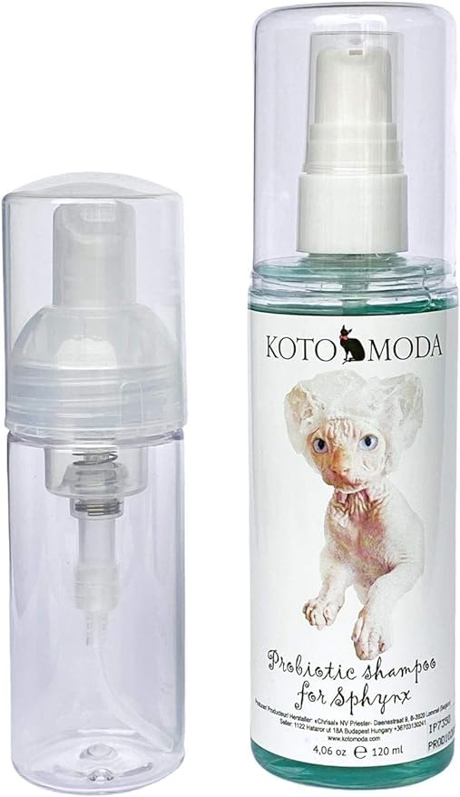 Kotomoda Sphynx Cat Shampoo For Naked And Hairless Cats 120 Ml With Foam Pump