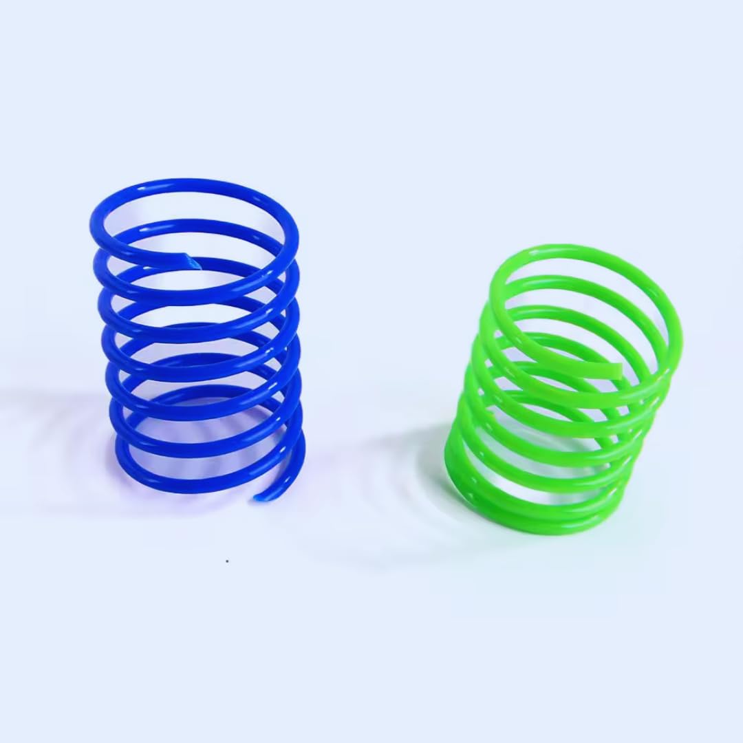Shizhoo Cat Spring Toy, 30 Pcs Cat Kittens Toys Plastic Colorful Coil Spiral Springs For Swatting, Biting, Hunting, And Active H
