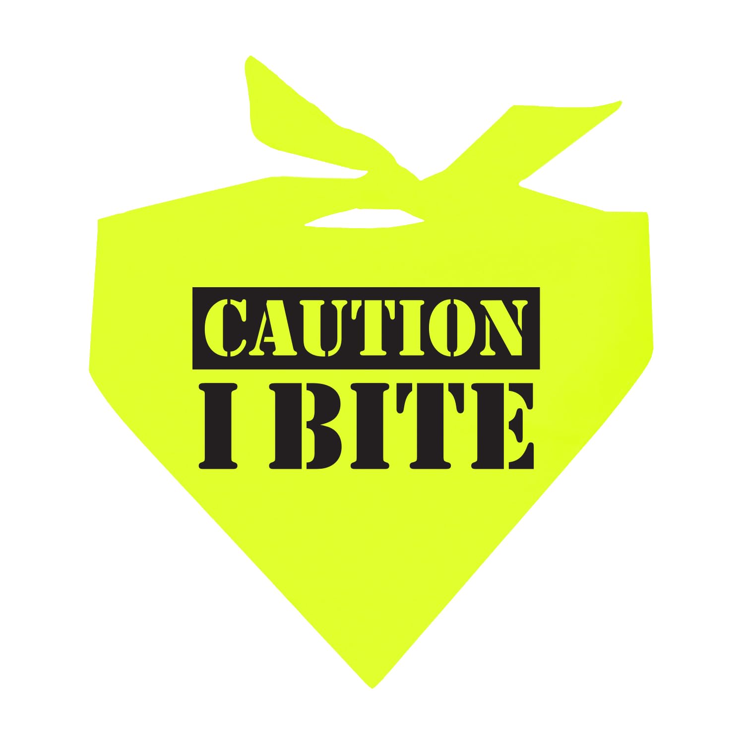 Caution I Bite Dog Bandana (Neonyellow, Os 836)