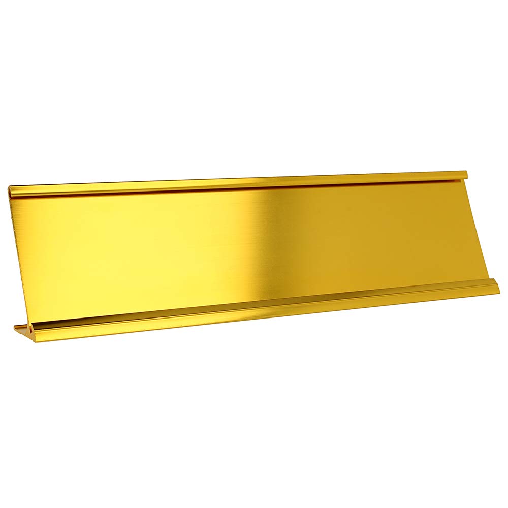 2 x 8 Aluminum Name Plate Holder for Desk - Set of 5 - Office Business Door Sign Holder - Gold-New