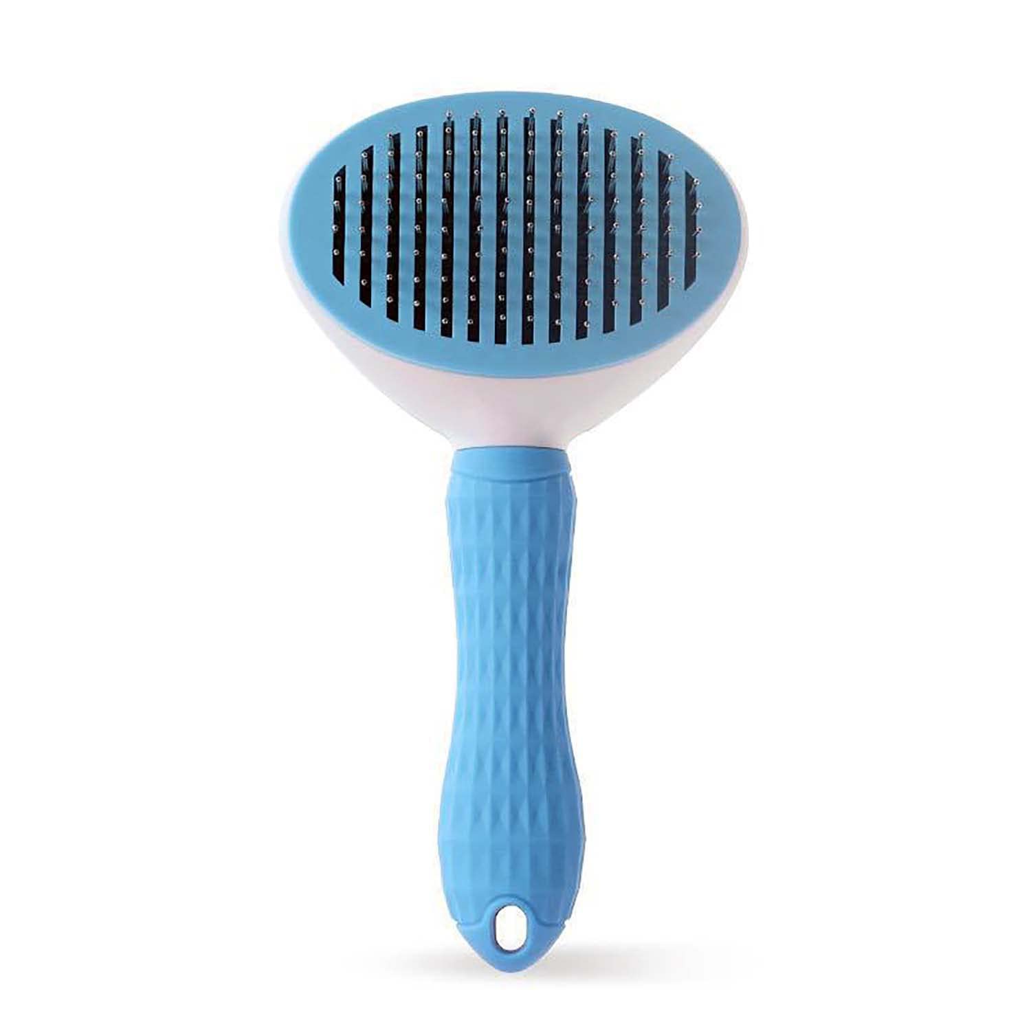 Self Cleaning Slicker Brush For Dogs & Cats | Pet Grooming & Deshedding Brush With OneClick Hair Removal | Skin Massage Comb Fo