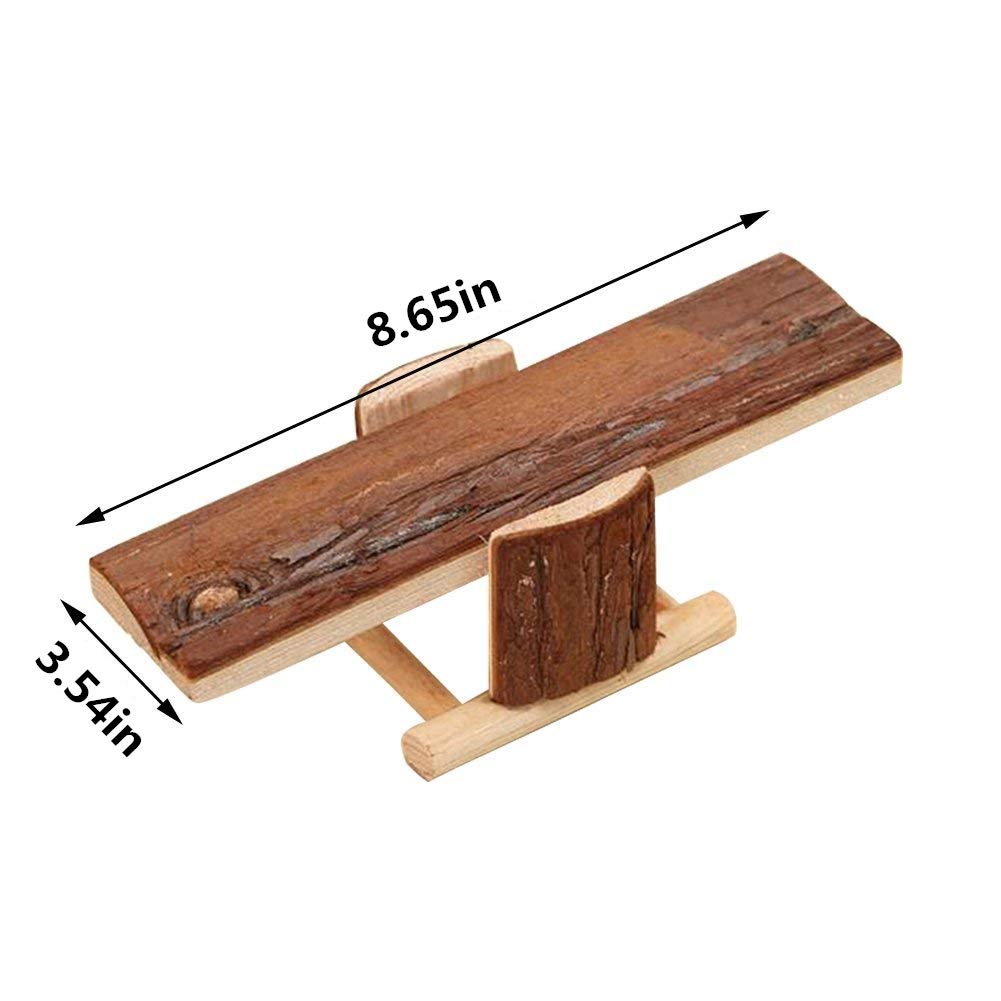 Litewoo Natural Wooden Seesaw Platform For Small Animals Hamster Gerbil Squirrel Mouse Exercise Play Toys Teeth Chew Toy