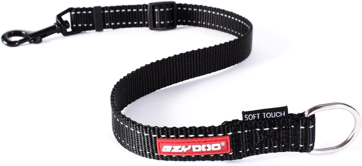 Ezydog Soft Touch Dog Leash Adjustable Extension - Ranges From 14 To 24 Inches And Reflective For Nighttime Safety - Strong Metal Attachment Points For Superior Strength And Comfort (Black)