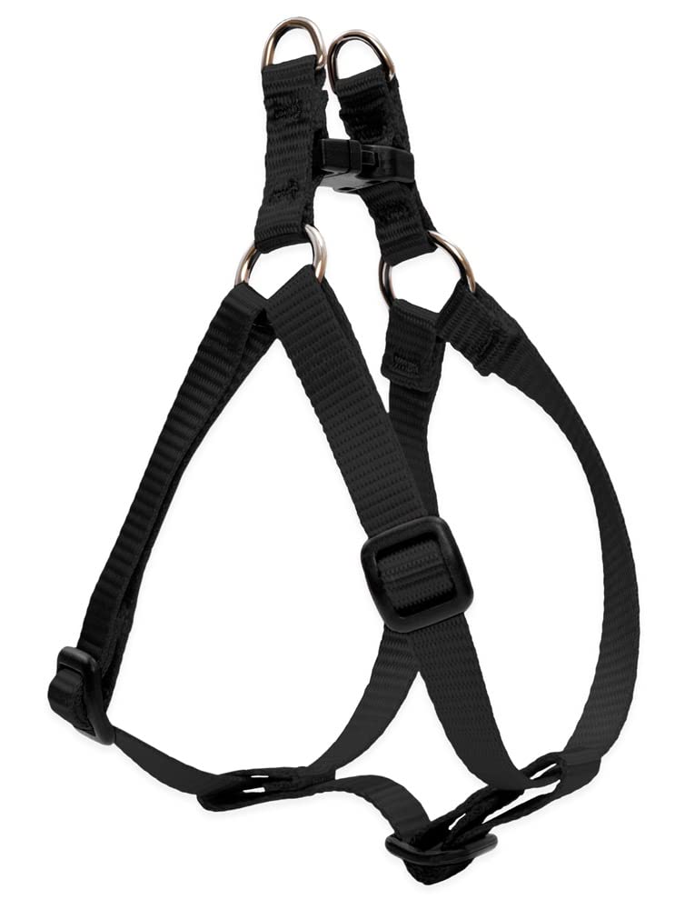LupinePet Basics 1/2&quot; Black 12-18&quot; Step in Harness for Small Dogs