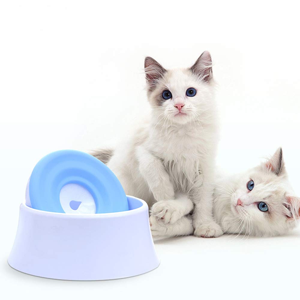 Pet Water Bowl With Floating Disk Spill Proof Water Bowl, Wishlotus Anti-Overturn/Anti-Dust/Anti-Choking Anti-Overflow Bowl To Slow Down Drinking Speed For Dogs And Cats,40 Oz(Pink)