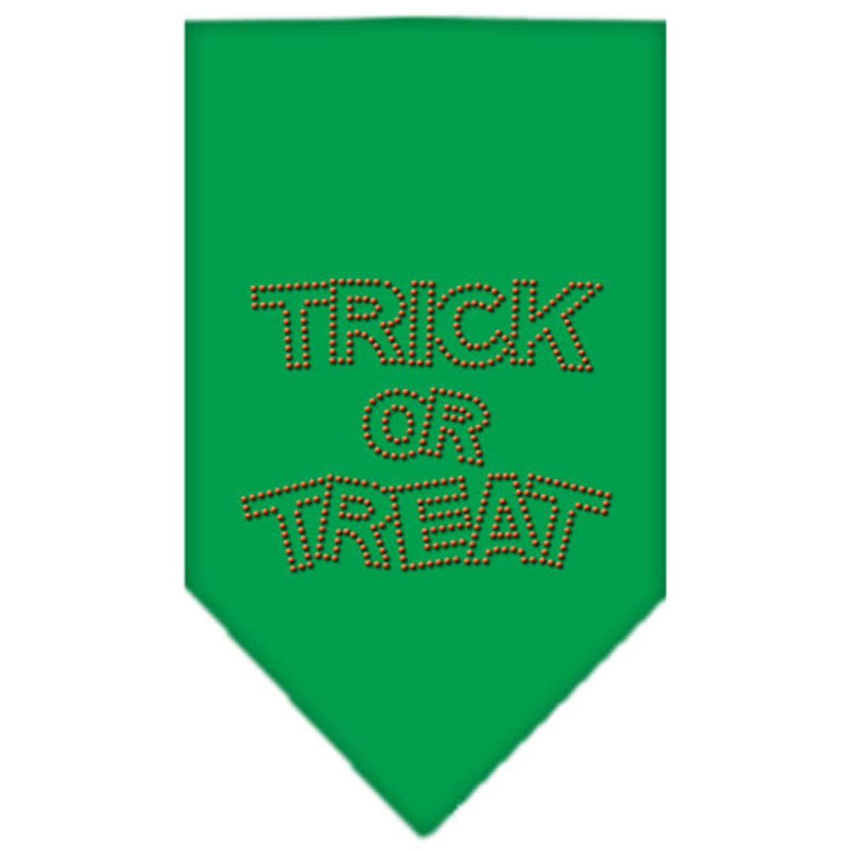 Halloween Pet and Dog Bandana Rhinestone, &quot;Trick or Treat&quot; Emerald Green Large