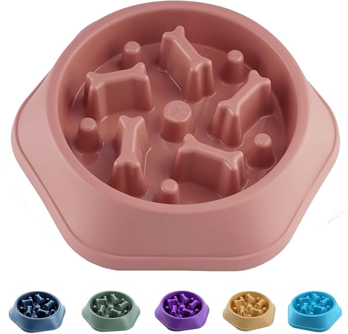 Givgop Slow Polyvinyl Chloride Feeder Dog Bowls Food Stop Bloat Anti Gulping Healthy Eating Interactive Non Slip Dog Slow Feeder