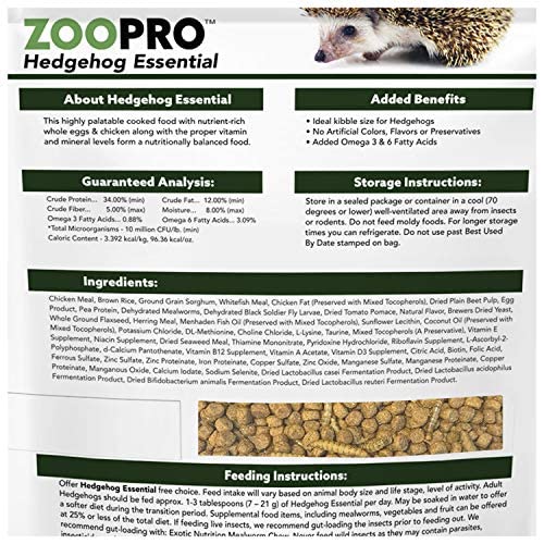Exotic Nutrition Hedgehog Essential - Chicken Kibble with Mealworms (6 Pound)