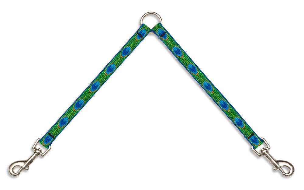 Coupler for Walking Two Small Dogs Together, 1/2'' Wide Tail Feathers Design by Lupine, 18'' Long