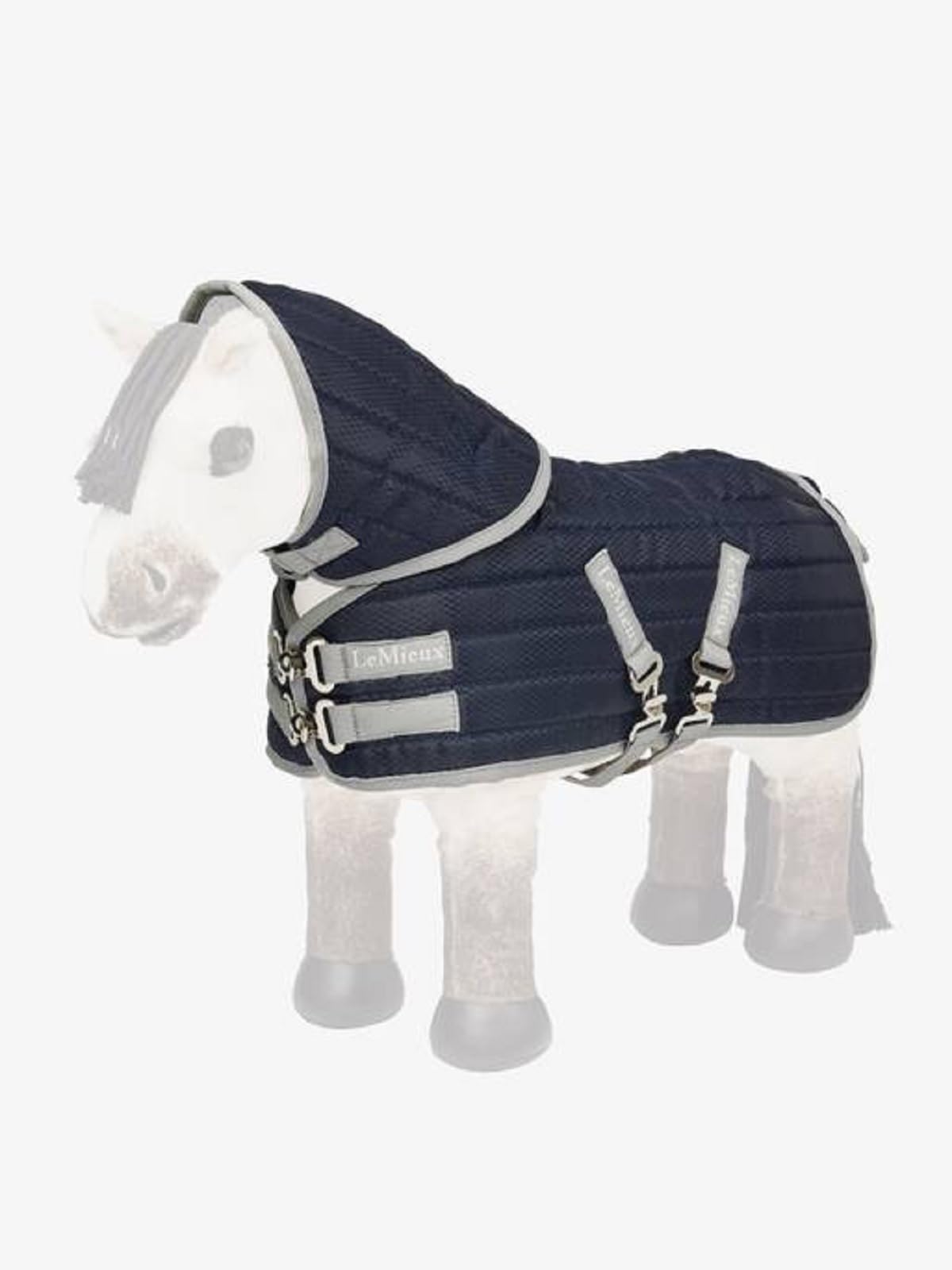 Lemieux Toy Pony Stable-Tek Rug - Fully Functional Buckles And Detachable Neck - Educational Toy - Navy