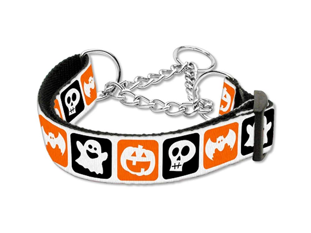 Mirage Pet Products Classic Halloween Nylon Ribbon Collar, Medium, Martingale