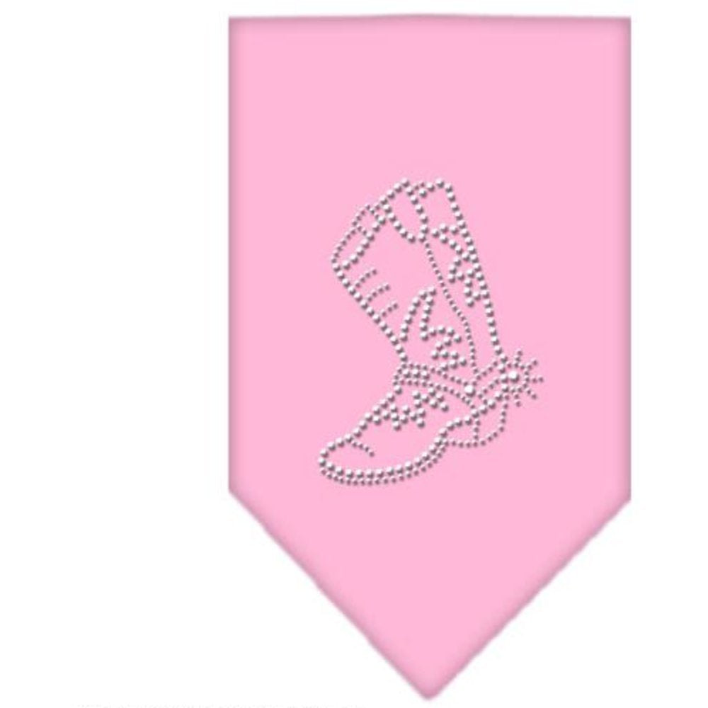 Pet and Dog Bandana Rhinestone, &quot;Boot&quot; Light Pink Small