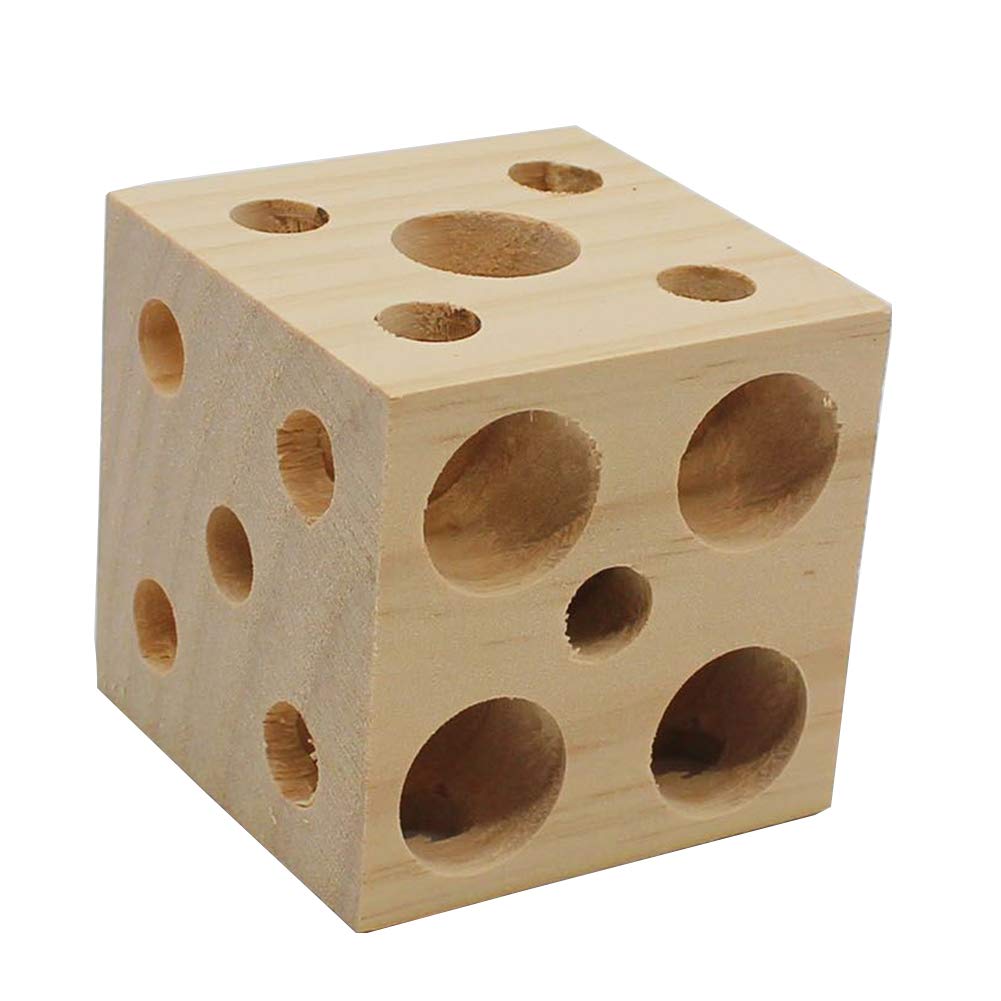 Qbleev Bird Wooden Block Chewing Toy, Parrot Toys Tabletop Puzzle Bird Foraging Toys, Small Animals Shredding Biting Wood Teethi