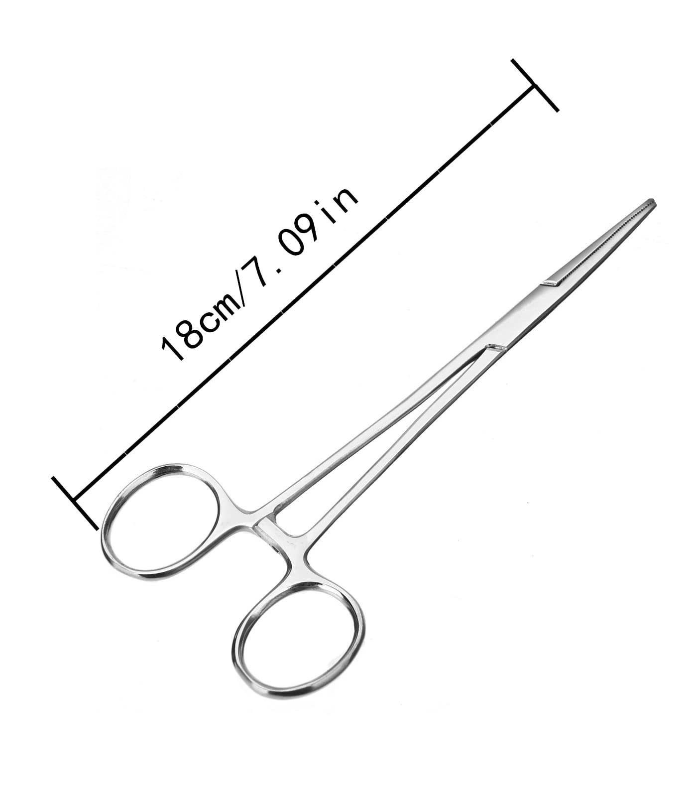 WYSUMMER Stainless Steel Dog Cat Pet Forceps Scissors Ear Hair Clamp Fishing Scissors Tools (18CM straight)