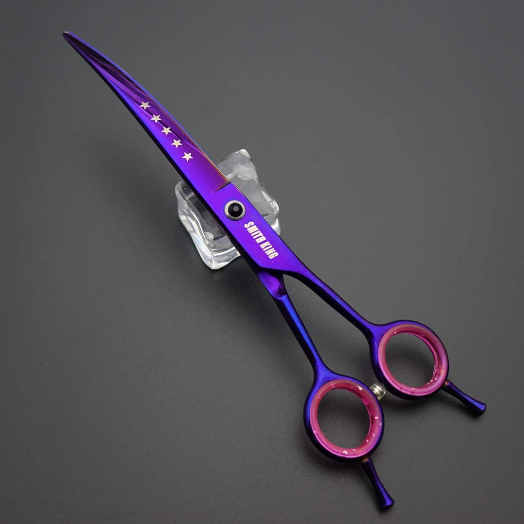 7.0 Inches Professional Dog Grooming Scissors Set Straight & Thinning & Curved & Chunkers & Comb 5Pcs In 1 Set For Left-Handed &