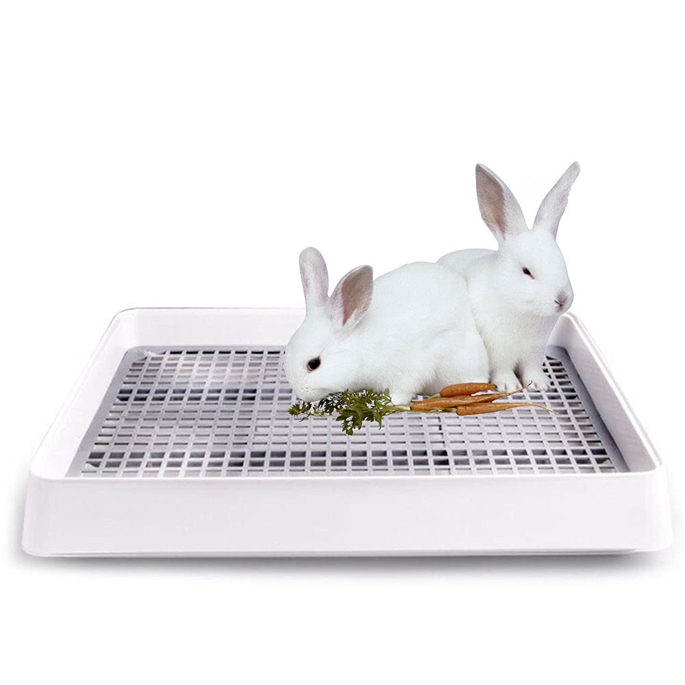 Oncpcare 22X18 Super Large Rabbit Litter Box With Grate, Rabbit Litter Box For Cage, Extra Large Bunny Restroom Litter Tray Pan 