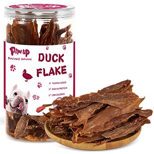 Pawup Dog Treats Jerky Duck Crisp Flakes, 1% Taurine Added, 6Oz (170G), Duck Jerky Chip Flakes, High Protein Duck Dog Training Rewards, Rawhide-Free, Gluten-Free