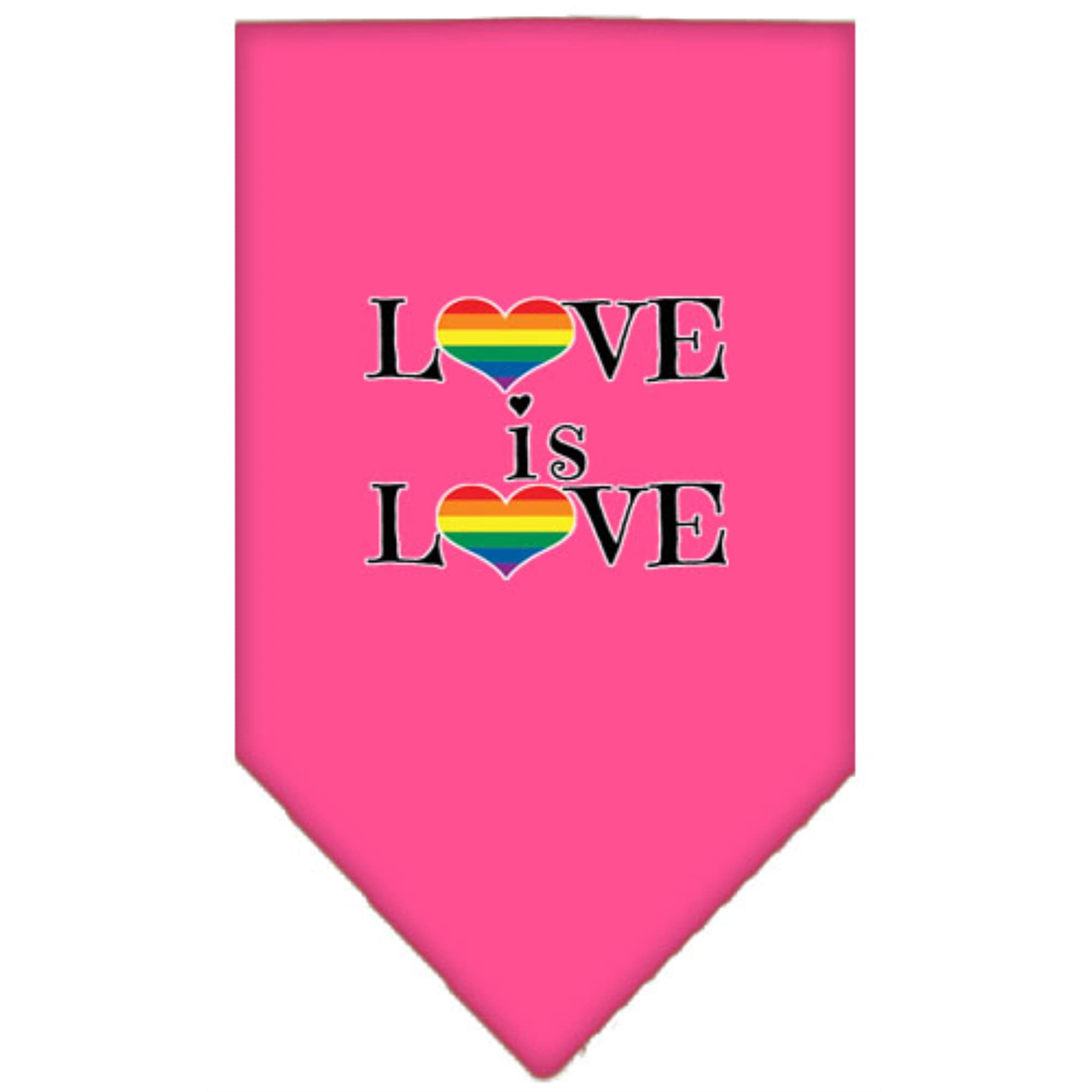 Mirage Pet Products Love is Love Screen Print Bandana Bright Pink Small