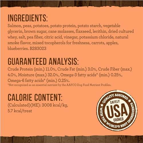 Merrick Power Bites Dog Treats, Real Salmon Recipe - 6 oz. Bag